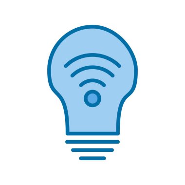 Ampul Doldurulmuş Mavi Vektör Simgesi Tasarımı