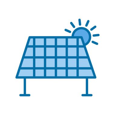 Güneş Doldurulmuş Mavi Vektör Simgesi Tasarımı