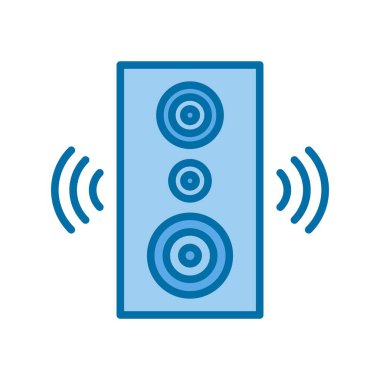 Woofer Mavi Vektör Simgesi Tasarımı