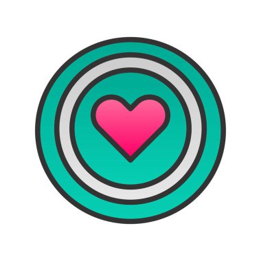 Hedef Satır Doldurulmuş Gradyan Vektör Simgesi Tasarımı