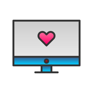 Ekran Satırı Doldurulmuş Gradyan Vektör Simgesi Tasarımı