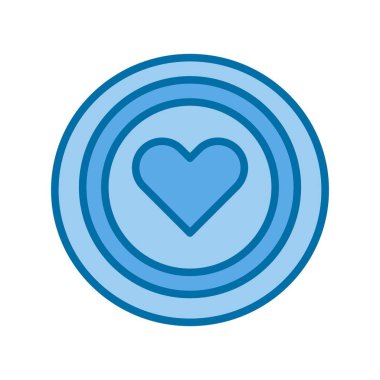 Hedef Doldurulmuş Mavi Vektör Simgesi Tasarımı