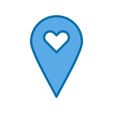 Harita Doldurulmuş Mavi Vektör Simgesi Tasarımı