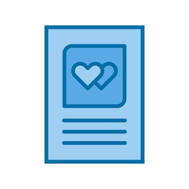 Mavi Vektör Simgesi Tasarımı Doldurulmuş Aşk Mektubu