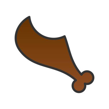 Tavuk Satırı Doldurulmuş Gradyan Vektör Simgesi Tasarımı