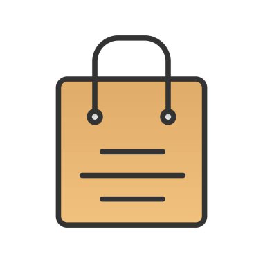 Alışveriş Torbası Hattı Gradyan Vektör Simgesi Tasarımı