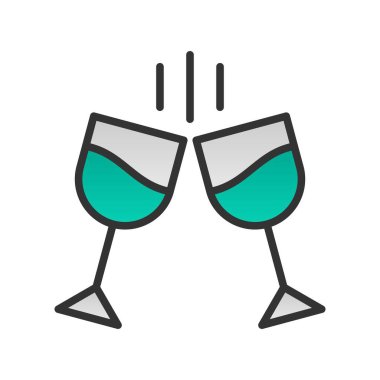 İçme Satırı Doldurulmuş Gradyan Vektör Simgesi Tasarımı