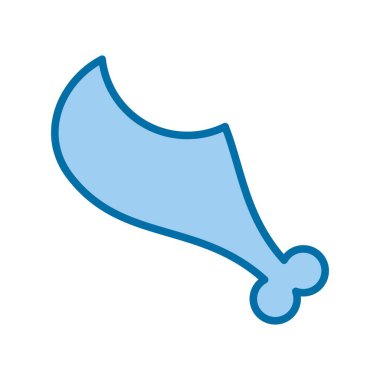 Tavuk Doldurulmuş Mavi Vektör Simgesi Tasarımı