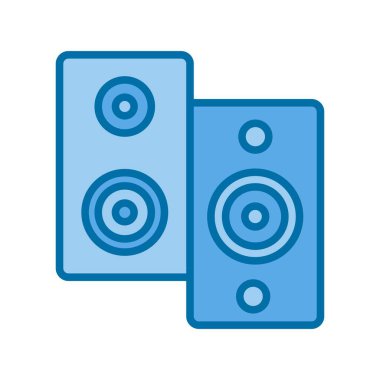 Woofer Mavi Vektör Simgesi Tasarımı