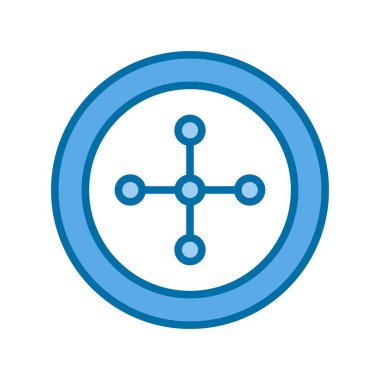 Rulet Mavi Vektör Simgesi Tasarımı