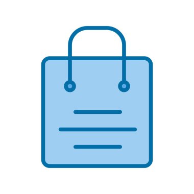 Mavi Vektör Simgesi Tasarımı Doldurulmuş Alışveriş Torbası