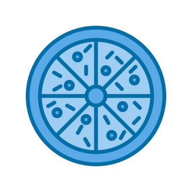 Pizza Dolu Mavi Vektör Simgesi Tasarımı