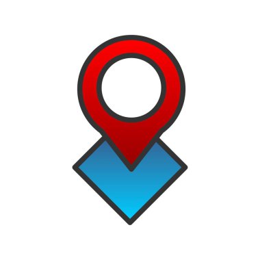 Gps Satırı Doldurulmuş Gradyan Vektör Simgesi Tasarımı