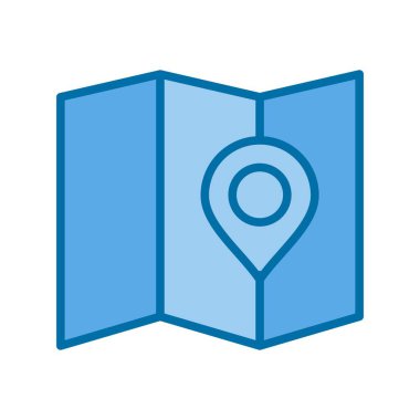 GPS Doldurulmuş Mavi Vektör Simgesi Tasarımı