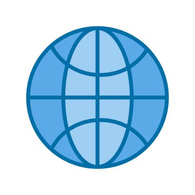 Dünya Dolu Mavi Vektör Simgesi Tasarımı