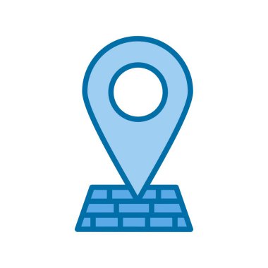 Konum Mavi Vektör Simgesi Tasarımı