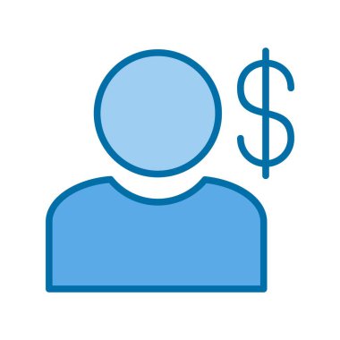 Dolarlık Dolu Mavi Vektör Simgesi Tasarımı