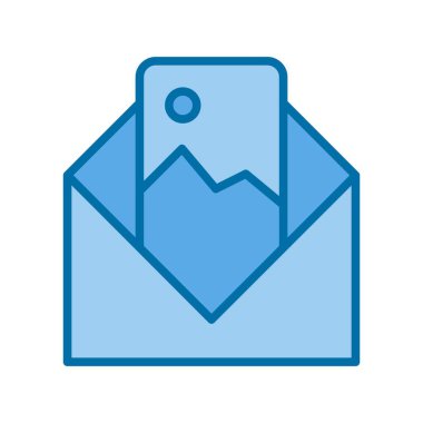 Mavi Vektör Simgesi Tasarımı Doldurulmuş Harf