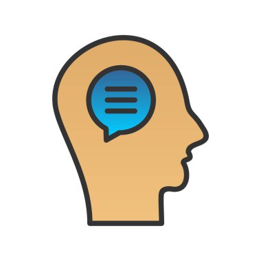 Konuşma Satırı Doldurulmuş Gradyan Vektör Simgesi Tasarımı