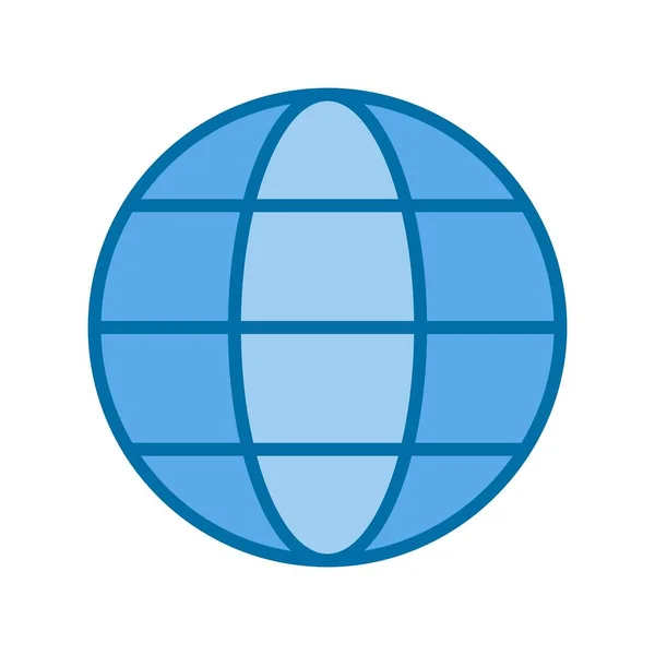 World Filled Blue Vector Icon Desig — Stock Vector