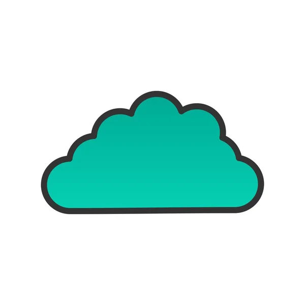 Wolkenlijn Gevulde Gradiënt Vector Icon Desig — Stockvector