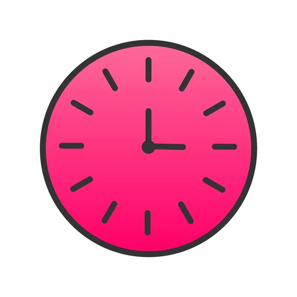 Reloj Línea Llena Gradiente Vector Icono Desig — Vector de stock