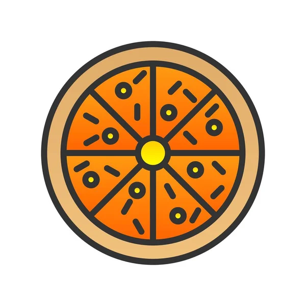 Pizza Line Filled Gradient Vector Icon Desig — Stock Vector