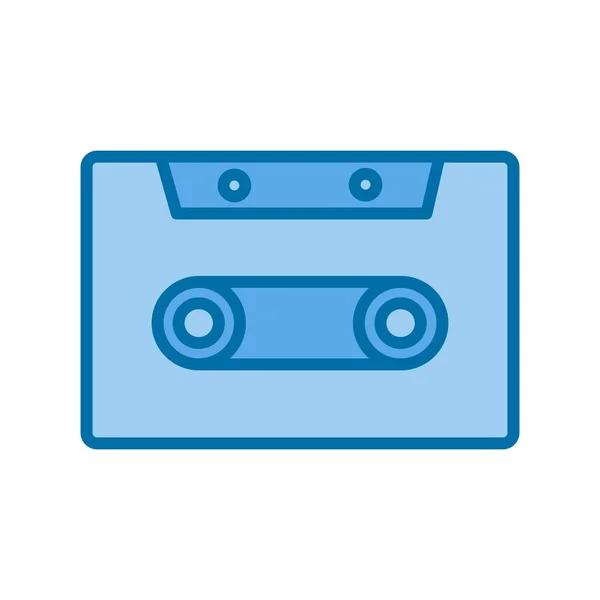 Kassette Gefüllt Blue Vector Icon Desig — Stockvektor