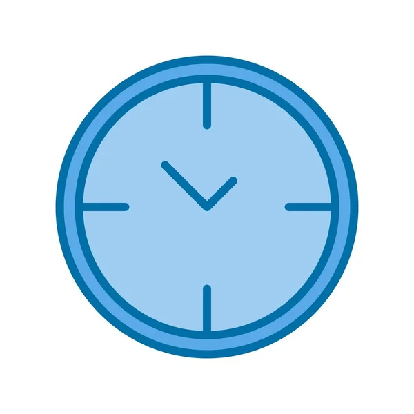 Часы Заполнили Синий Вектор Иконы — стоковый вектор