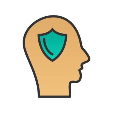 Kalkan Satırı Dolu Gradyan Vektör Simgesi Tasarımı