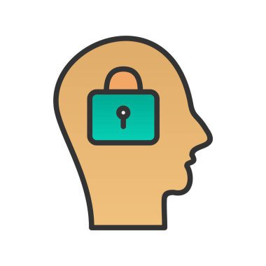 Kilit Satırı Doldurulmuş Gradyan Vektör Simgesi Tasarımı