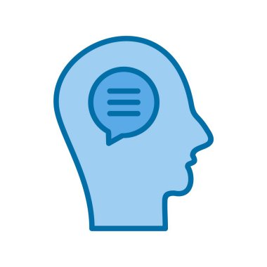 Doldurulmuş Mavi Vektör Simgesi Tasarımı Konuş