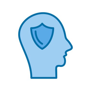 Mavi Vektör Simgesi Desig Doldurulmuş Kalkan