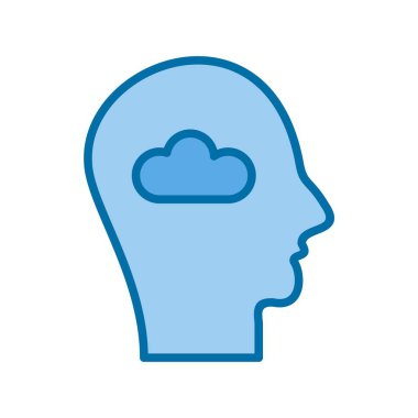 Bulut Dolu Mavi Vektör Simgesi Tasarımı