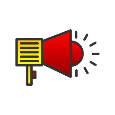 Duyuru Satırı Gradyan Vektör Simgesi Tasarımı