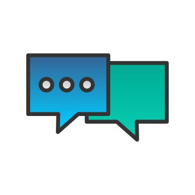 Sohbet Satırı Gradyan Vektör Simgesi Tasarımı