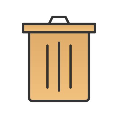 Bin Satırı Doldurulmuş Gradyan Vektör Simgesi Tasarımı