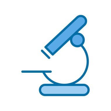 Mavi Vektör Simgesi Tasarımı Doldurulmuş Mikroskop