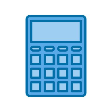 Mavi Vektör Simgesi Tasarımı Doldurulmuş Hesaplayıcı