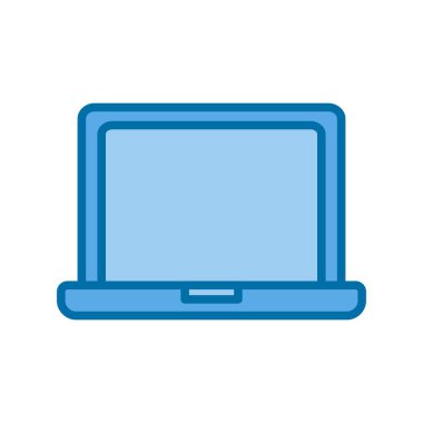 Laptop Mavi Vektör Simgesi Tasarımı
