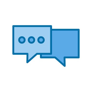 Mavi Vektör Simgesi Tasarımı Dolu Sohbet