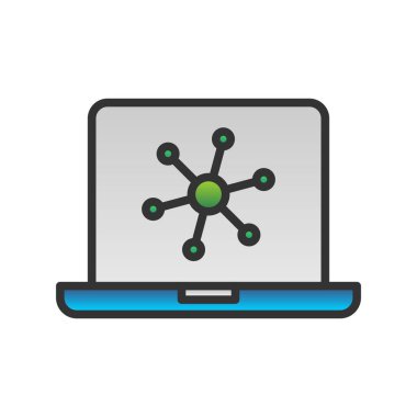 Ağ Satırı Doldurulmuş Gradyan Vektör Simgesi Tasarımı