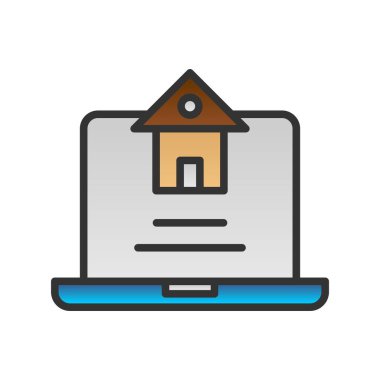 Ev Satırı Gradyan Vektör Simgesi Tasarımı