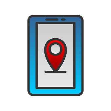 Konum Satırı Gradyan Vektör Simgesi Tasarımı