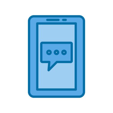 Mavi Vektör Simgesi Tasarımı Dolu Sohbet