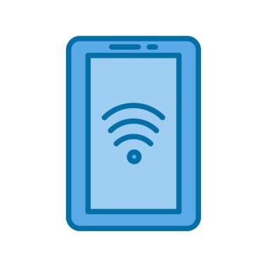 wifi Dolu Mavi Vektör Simgesi Desig