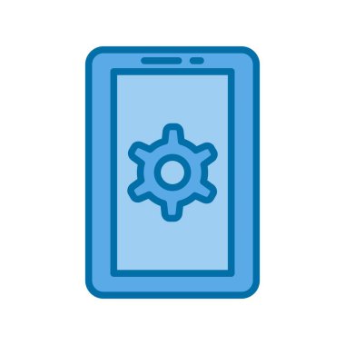 Dişli Mavi Vektör Simgesi Tasarımı