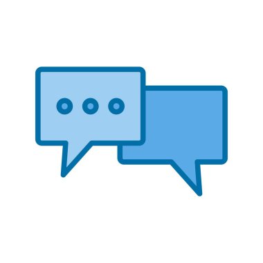 Mavi Vektör Simgesi Tasarımı Dolu Konuşma