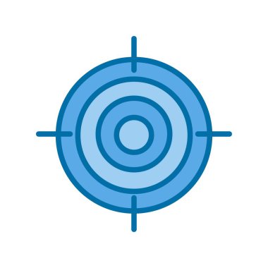 Hedef Dolu Mavi Vektör Simgesi Tasarımı