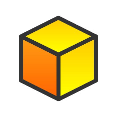 Kutu Doldurulmuş Gradyan Vektör Simgesi Tasarımı